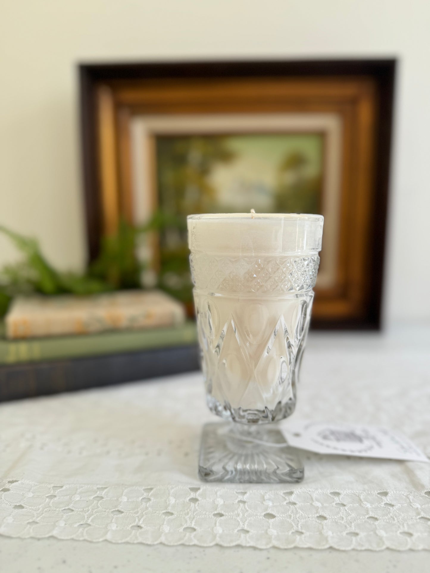 Vintage Glass Goblet Candle- Nag Champa