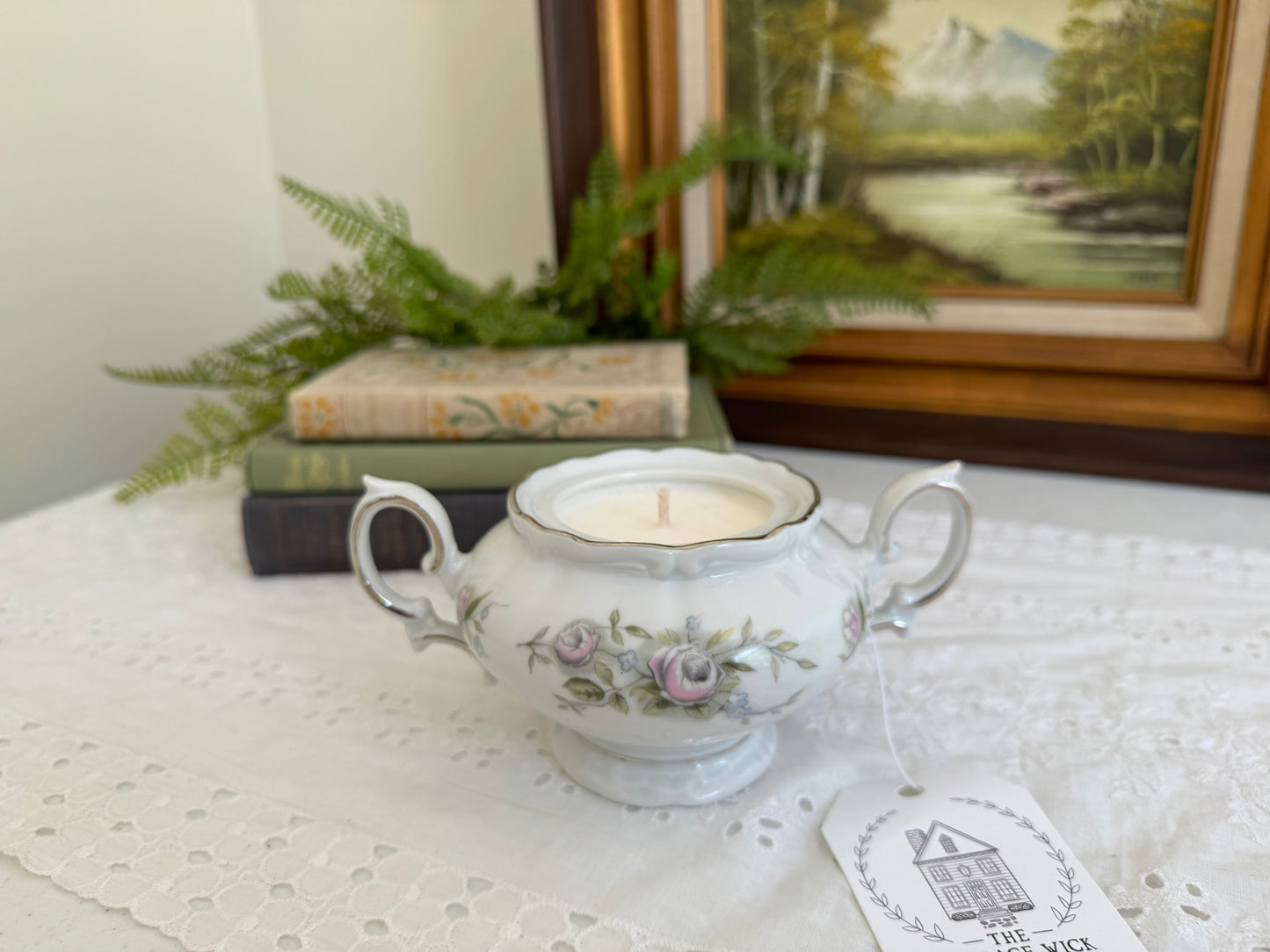 Vintage Sugar Bowl Candle- Coastal Waters