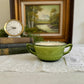 Vintage Green Glass Bowl Candle with Handles- Patchouli