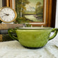 Vintage Green Glass Bowl Candle with Handles- Patchouli