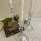 Vintage Candlestick Pair- Hexagonal Base