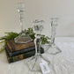 Vintage Candlestick Pair- Hexagonal Base