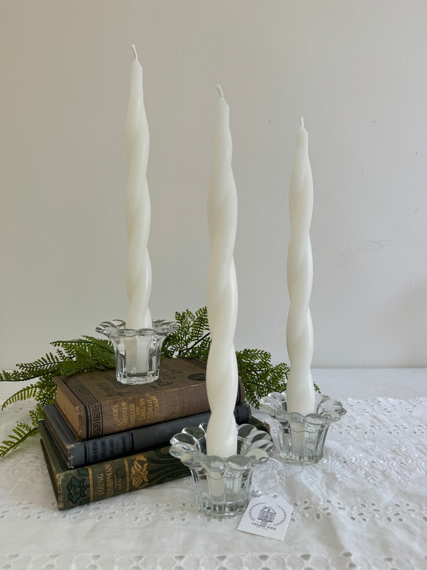 Vintage Candlestick Trio- Floral Design