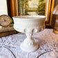 Vintage Milk Glass Candle on Pedestal - Nag Champa