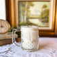 Vintage Glass Mug Candle with Square Handle - Palo Santo